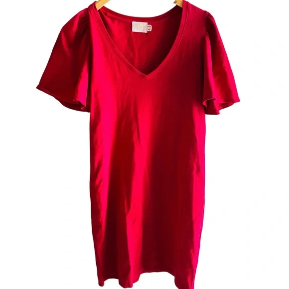 Nation LTD Mallory Flutter Sleeve Mini Dress in Heartbreaker Size Small Cotton - Picture 2 of 6